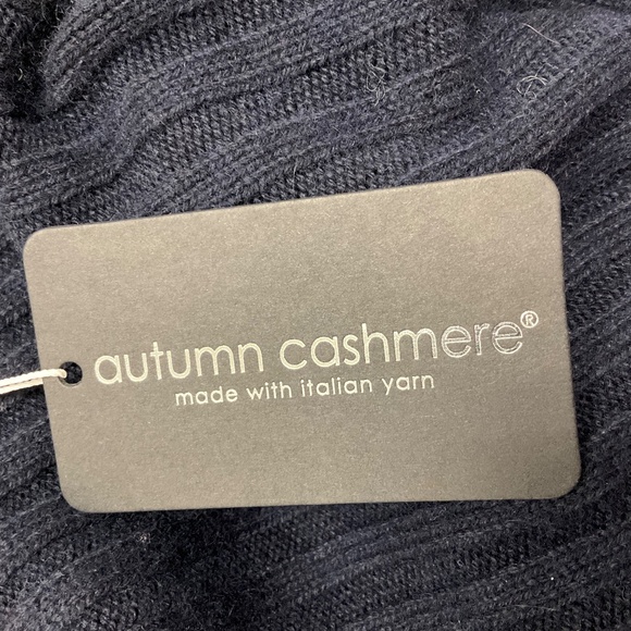 AUTUMN CASHMERE NAVY HYBRID RIB CAPE SWEATER - Picture 5 of 5